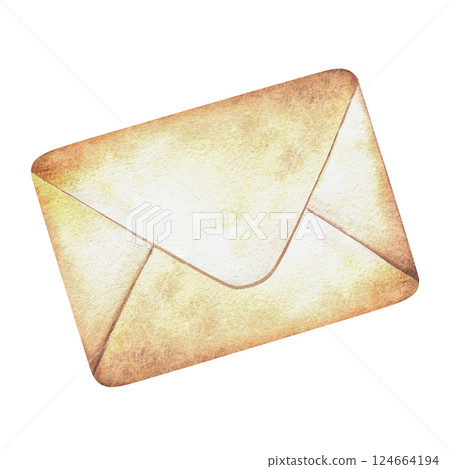 Closed envelope in vintage romantic style. Elegant retro watercolor isolated illustration of letter. Perfect for invitation, post decor, scrapbooking, vintage sticker, Valentines day decoration Closed envelope in vintage romantic style. Elegant retro watercolor isolated illustration of letter. Perfect for invitation, post decor, scrapbooking, vintage sticker, Valentines day decoration 124664194