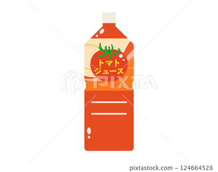 Illustration of tomato juice in a plastic bottle (katakana version) 124664528