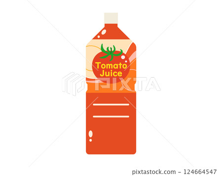 Illustration of tomato juice in a plastic bottle (alphabetical version) 124664547