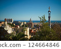 View of the Sagrada Familia and the sea from Park Guell 124664846