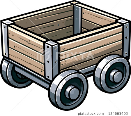 Simple minecart illustration 124665403