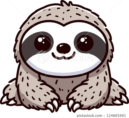 可愛的樹懶插圖 可愛的樹懶插圖 124665891