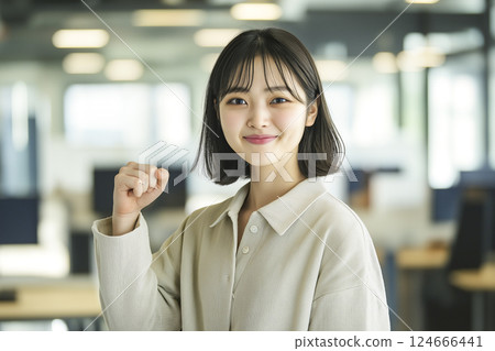 Smiling female business person "AI generated image" 124666441