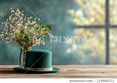 festive st. patrick's day image featuring a green leprechaun hat 124666522