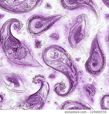 purple paisley pattern seamless design 124666556