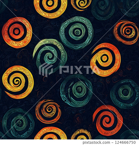 swirling spiral abstract art pattern 124666750