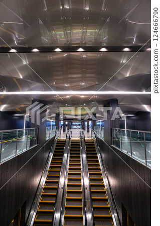 Osaka Metro Yumeshima Station escalator Osaka Metro Yumeshima Station escalator 124666790