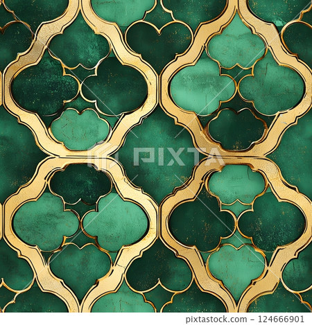 emerald green and gold geometric pattern emerald green and gold geometric pattern 124666901