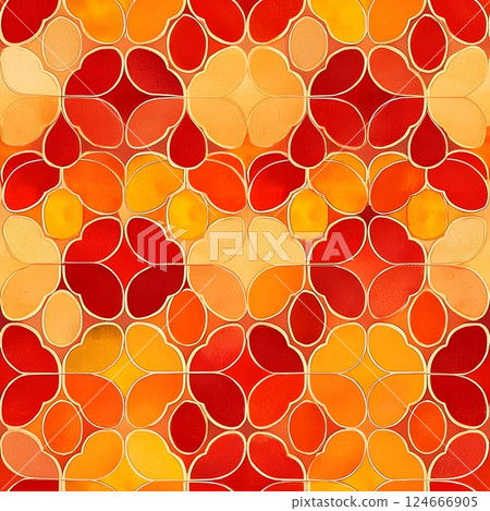 orange red abstract geometric pattern seamless background 124666905