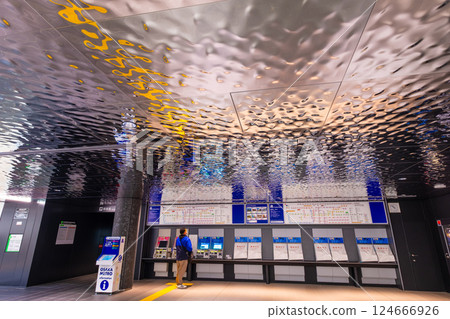 The ceiling and ticket machine at Osaka Metro Yumeshima Station The ceiling and ticket machine at Osaka Metro Yumeshima Station 124666926