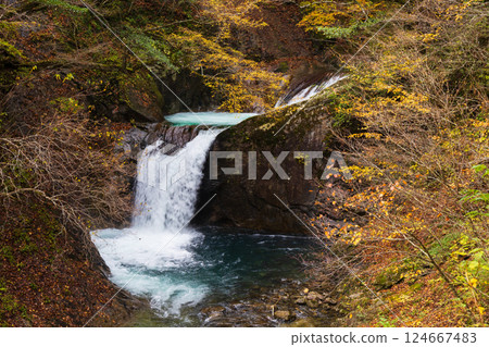 Autumn in Yamanashi, Yamanashi Prefecture: Nishizawa Valley with Autumn Leaves, Ryujin Falls 124667483