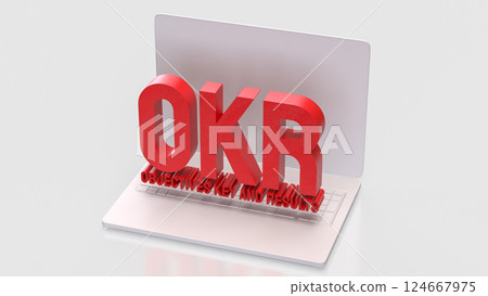 The OKR or  Objective and Key Results for Business concept 3d Rendering. 124667975