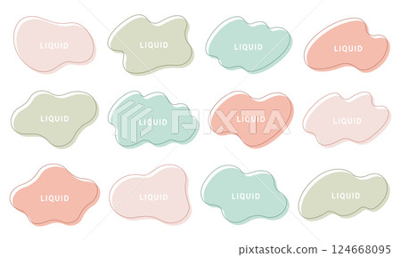 Liquid shapes loose frames set abstract squishy wavy vector illustration flat Liquid shapes loose frames set abstract squishy wavy vector illustration flat 124668095