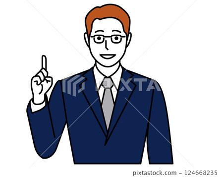 一名身穿西裝的男子擺出數字 1 的姿勢 一名身穿西裝的男子擺出數字 1 的姿勢 124668235