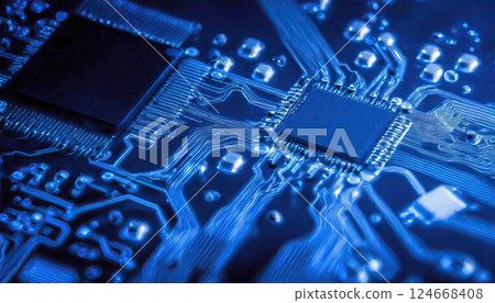 《AI Image》 Integrated Circuit Semiconductor AI Image Blue Board 124668408