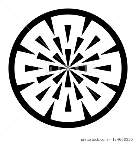 Illustration of a black circular geometric pattern 124668530