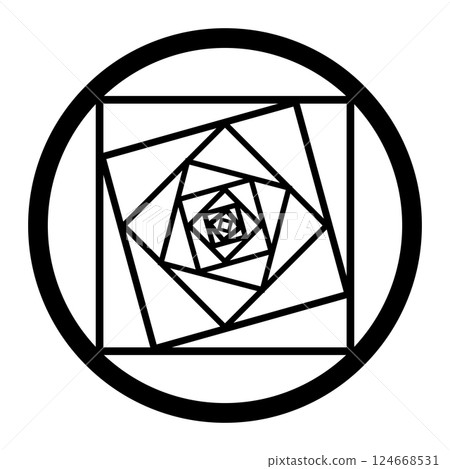 黑色圓形幾何圖案插畫 黑色圓形幾何圖案插畫 124668531