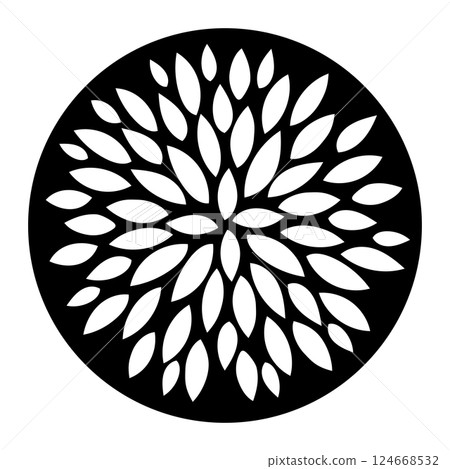 黑色圓形幾何圖案插畫 124668532