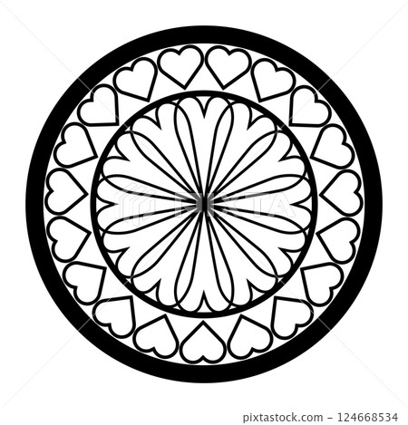 黑色圓形幾何圖案插畫 124668534