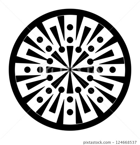 黑色圓形幾何圖案插畫 黑色圓形幾何圖案插畫 124668537