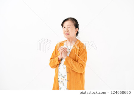 高級婦女肖像擔心 124668690