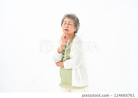 高級婦女肖像擔心 124668761