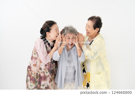 Senior woman secret conversation 124668800