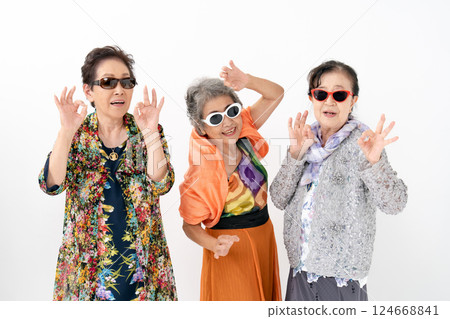 Senior woman funky Senior woman funky 124668841