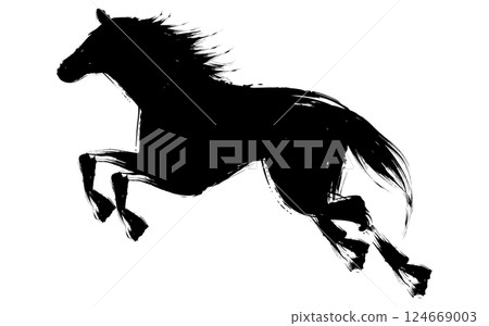 2026 Year of the Horse New Year's card material, running horse 2026 Year of the Horse New Year's card material, running horse 124669003