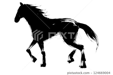 2026 Year of the Horse New Year's card material, walking horse 124669004