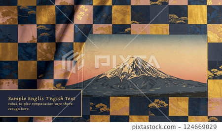 A gorgeous checkered pattern and the beauty of Mt. Fuji 124669029
