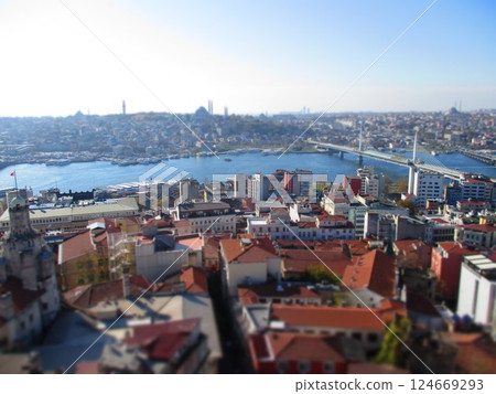 Türkiye, Istanbul, View from Galata Tower, Diorama style Türkiye, Istanbul, View from Galata Tower, Diorama style 124669293