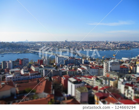 Türkiye, Istanbul, View from Galata Tower, Diorama style Türkiye, Istanbul, View from Galata Tower, Diorama style 124669294