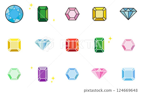 Simple jewelry illustration set Simple jewelry illustration set 124669648