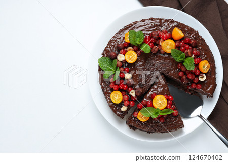 Chocolate cake - concept of delicious and tasty dessert 124670402