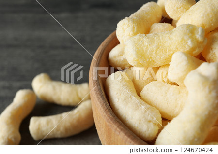 Corn sticks, concept of tasty snack food 124670424