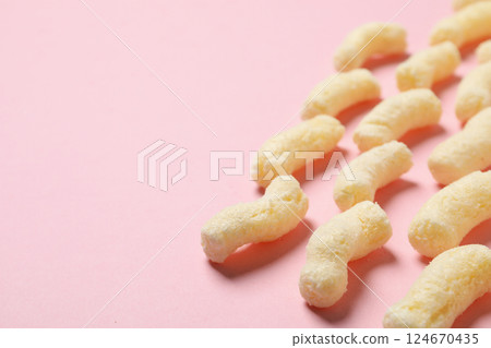 Corn sticks, concept of tasty snack food 124670435
