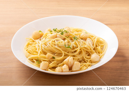 Butter and soy sauce pasta with clams 124670463