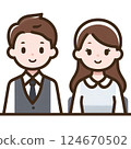 男性和女性辦公室職員的簡單圖示 124670502
