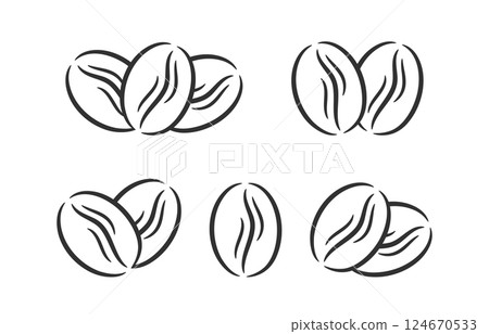 Hand Drawn Coffee Beans Hand Drawn Coffee Beans 124670533