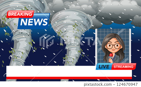Breaking News Tornado Illustration 124670947