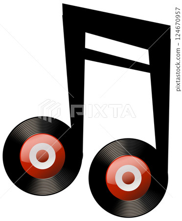 Vinyl Records as Musical Notes 124670957