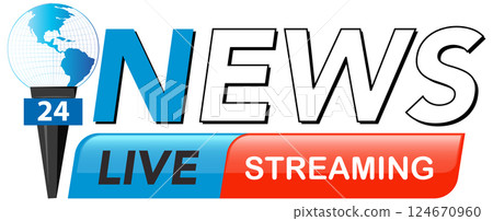 Live News Streaming Logo Design 124670960