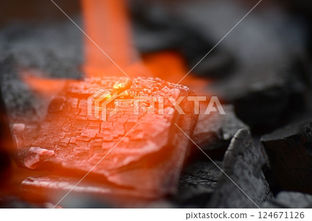 Gas burner, charcoal, fire starter, flame 124671126