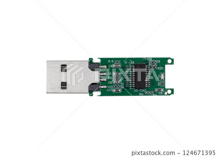 USB flash memory isolated on a white background.. 124671395