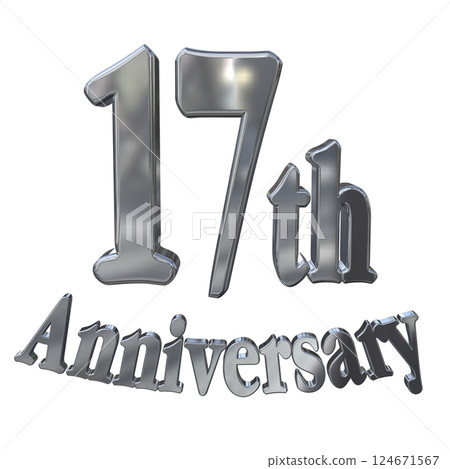 3DCG letters "17th Anniversary/17th Anniversary mark glitter" Silver, Silver 3DCG letters "17th Anniversary/17th Anniversary mark glitter" Silver, Silver 124671567