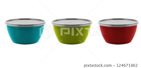 Disposable three plastic lunch box container isolated on white background. Plastic container isolated. Single-use plastic packaging Disposable three plastic lunch box container isolated on white background. Plastic container isolated. Single-use plastic packaging 124671862