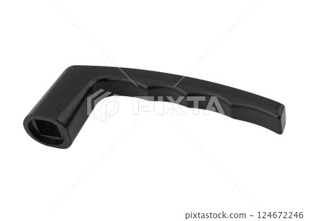 Metal door handle lock isolated on white background. andle for the door of houses, apartments, warehouses, offices 124672246