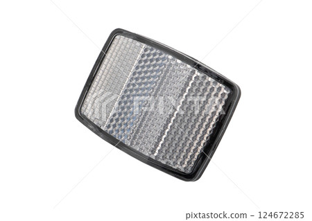 Safety reflector isolated on white background. Light reflector isolated Safety reflector isolated on white background. Light reflector isolated 124672285