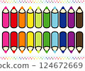 Simple colored pencils set of 10 / 2 types, vertical and horizontal 124672669